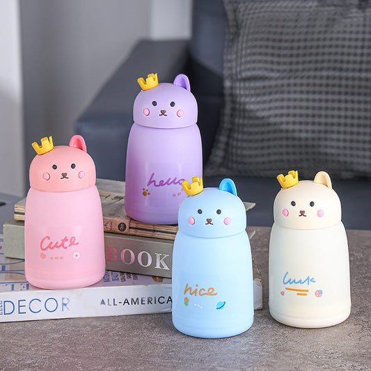 360ml Rabbit Double Wall Glass Water Bottle