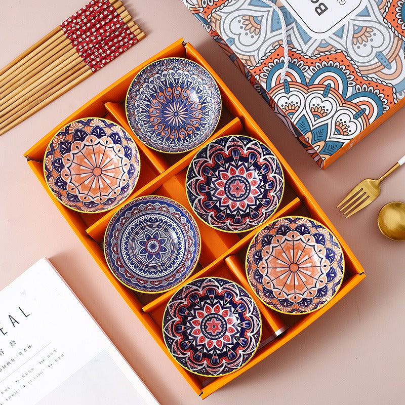 Creative Printed Ceramic Tableware Bowl Set