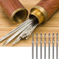 12Pcs Threading Needles With Wood Case