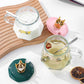 Crown Glass Cup With Lid & Spoon