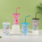 1PC Straw Ring Plastic Glass