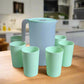 Portable Plastic Jug And 6 Glass