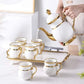 6PC Ceramics Tea Set With Golden Border Tray