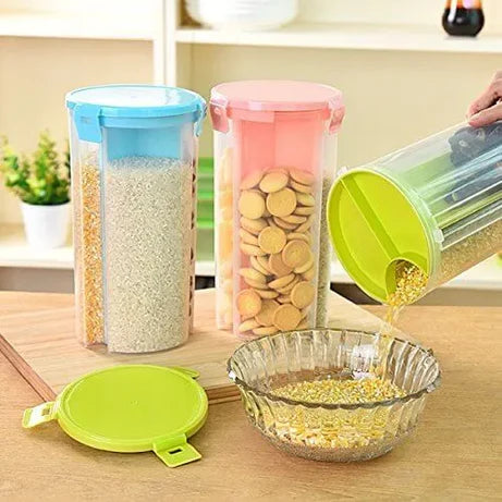 3 Portions Air Tight Storage Container for Multipurpose Use