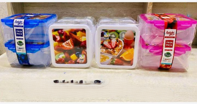 2 PC Set Plastic Food Container With Lock