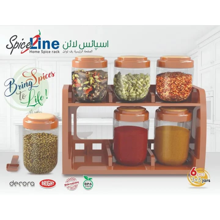 Spice Rack With 6 Airtight Jars