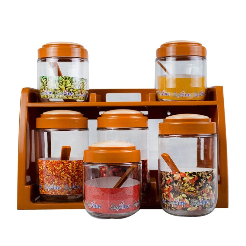 Spice Rack With 6 Airtight Jars