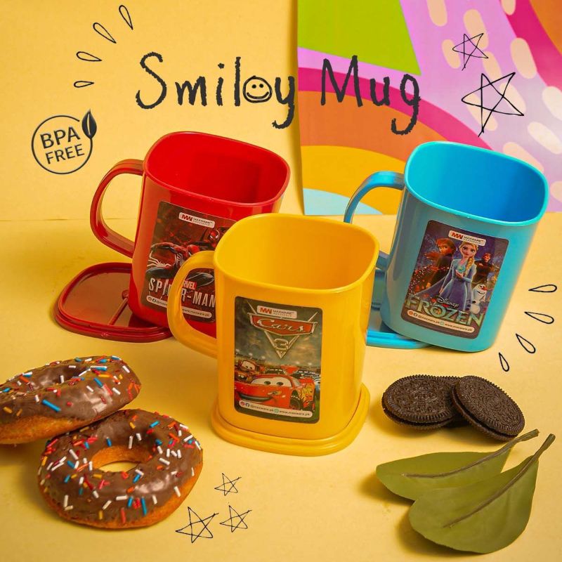 CHARACTER PRINTED KIDS' PLASTIC MUG WITH COVER CAP