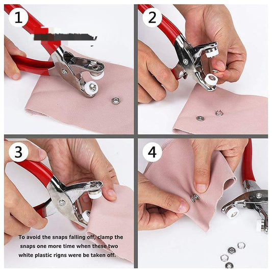 Metal Snap Button Plier Hand Press With 25 Button