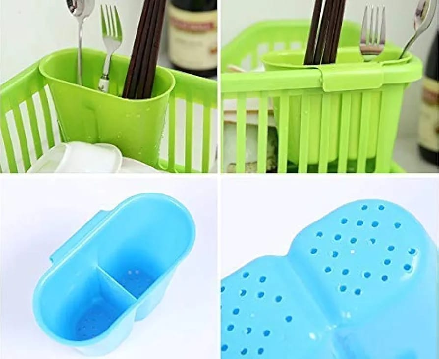 3 in 1 Large Durable Plastic Kitchen Sink Dish Drainer Rack