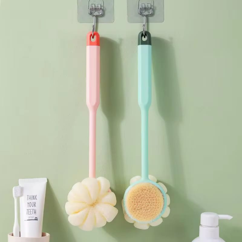 2 in 1 Long Handle Shower Body Brush Back Scrubber (Imported)