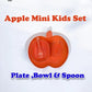 Apple Kids Set  Apple  Shape Plate, with Mini Bowl & Spoon Only