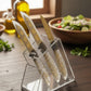 Pack of 3 Stainless Steel Gold color Knife and Safety cover  with acrylic Handpiece