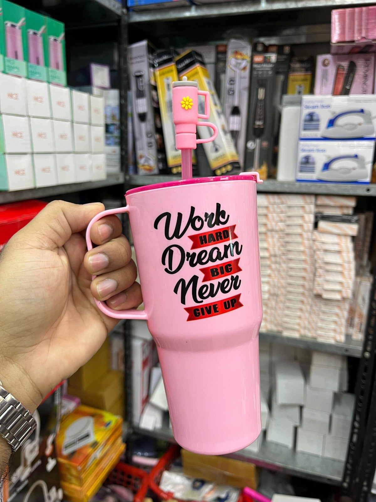 Plastic Printed DIP AND DRINK Straw TUMBLER  (Capacity  750ml )