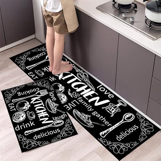 2PC Non-Slip Washable Kitchen Mat