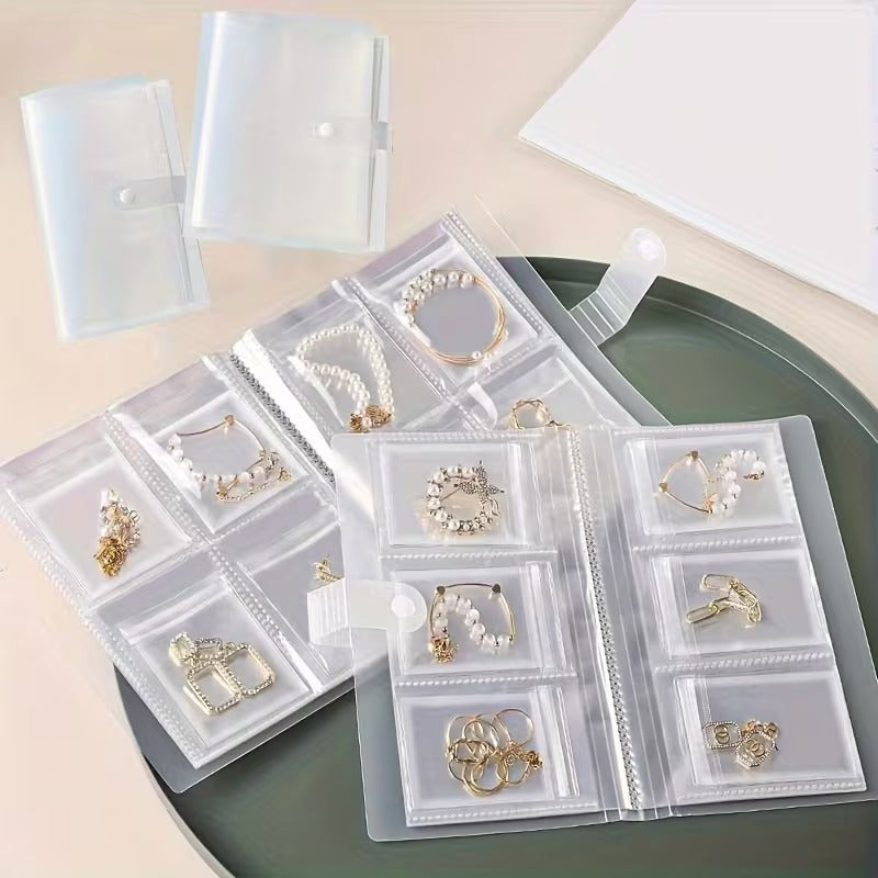 84-Grid Portable Plastic Jewelry Organizer Book