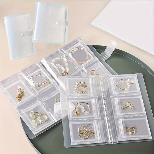 84-Grid Portable Plastic Jewelry Organizer Book