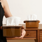 Luxury Transparent Wooden Tissue Organizer
