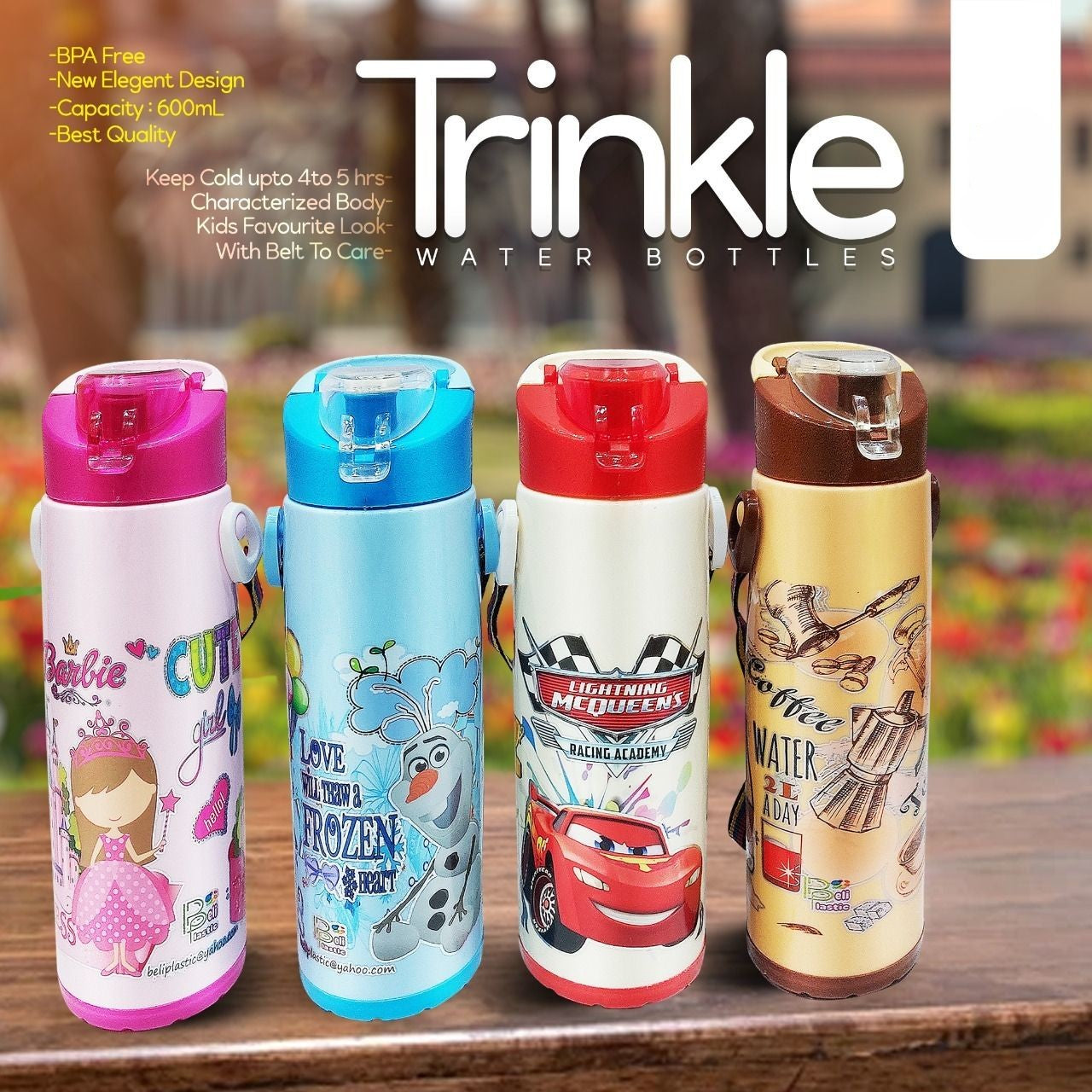 Trinkle Cool Water Bottle for Kids (700 ML) Large Size