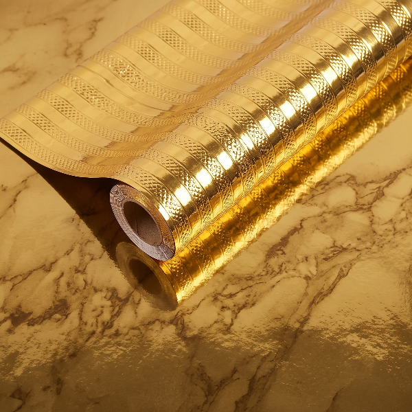 Self Adhesive Golden Ray Marble Sheet (60x200 CM)