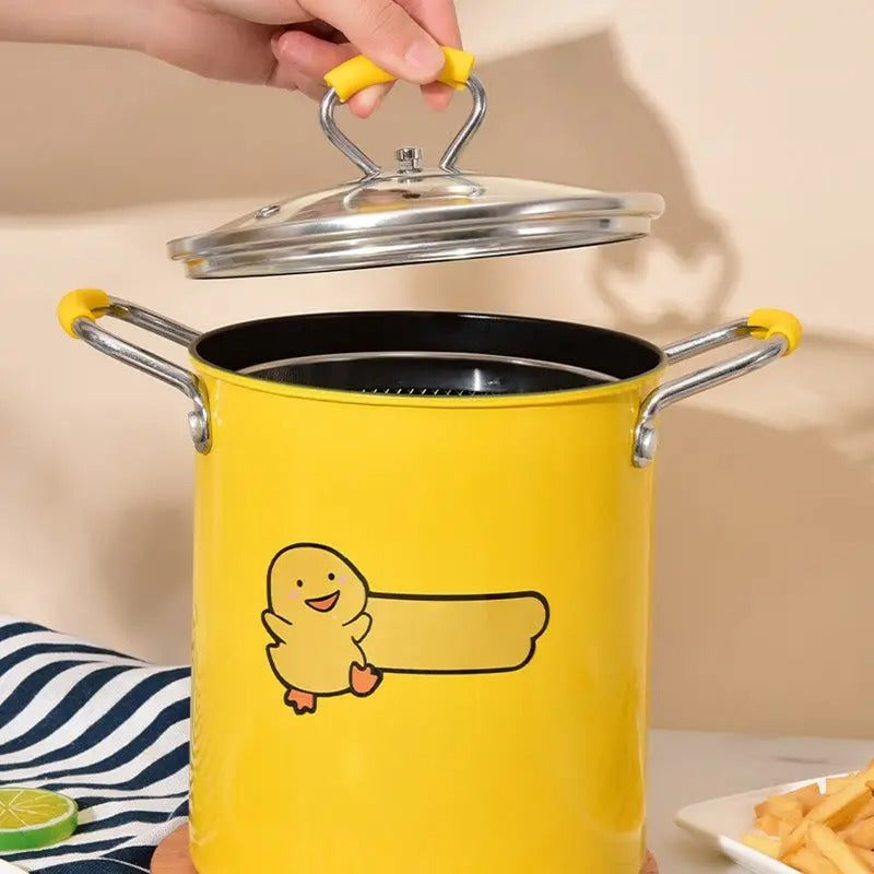 Stainless Steel Deep Fryer Pot with Filter Lid (2Liter)