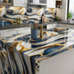 Waterproof Blue & Golden Marble Sheet (60cm x 2m)
