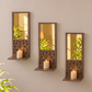 3PCs Wooden & Golden Acrylic Shelf Mirror