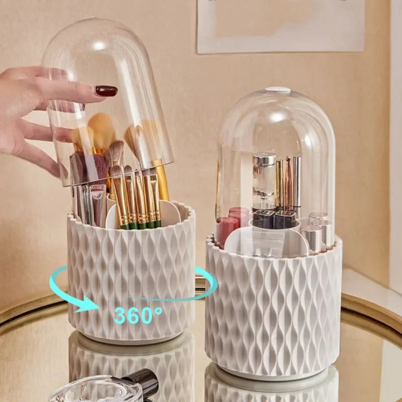 360° Rotating Makeup Brush Storage