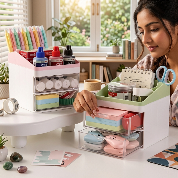 Portable Drawer Type Stationery Storage Box