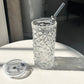 Diamond Acrylic Glass Bear Cup with Lid