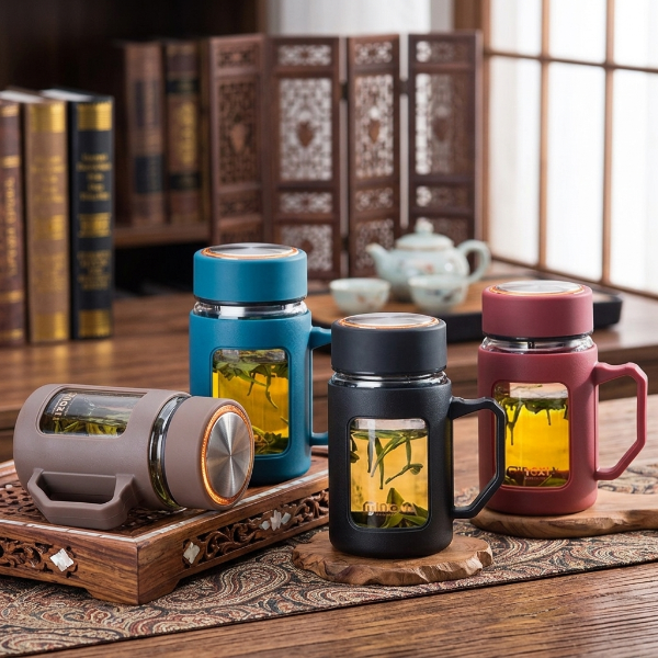 Double Layer Travel Glass Mug