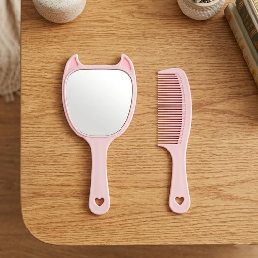 2 In 1 Hand Mirror Comb Set