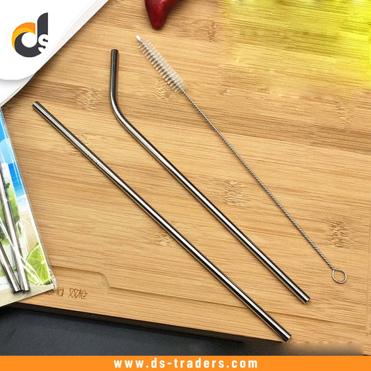3Pc-Set Stainless Steel Reusable Straw