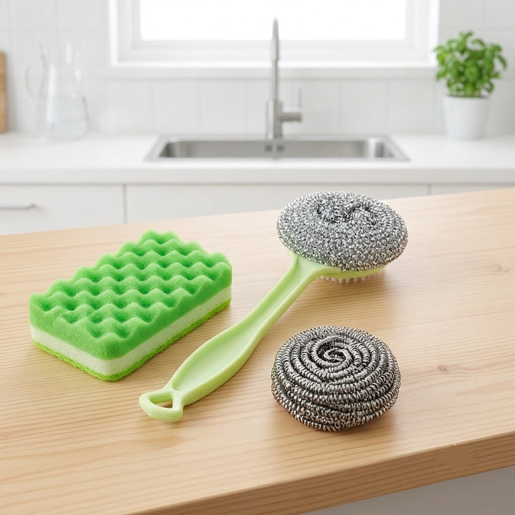 3PCs Kitchen Cleaning Sponge Tool Set