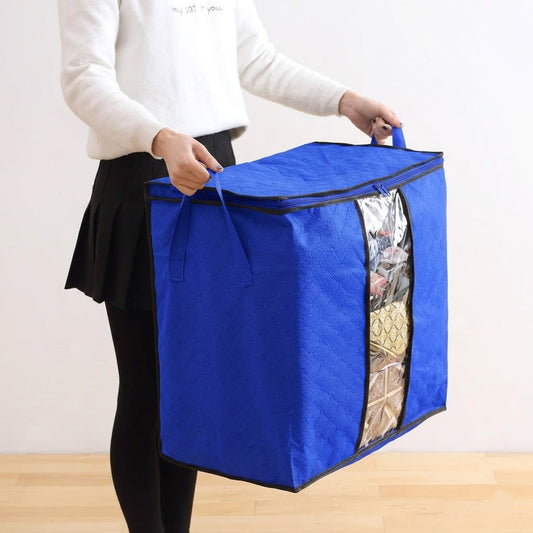 Blue Color Multipurpose Storage Bag for Clothes & Blanket