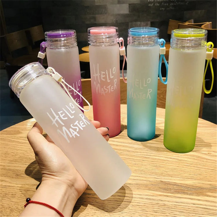 Gradient Colour Glass Water Bottle