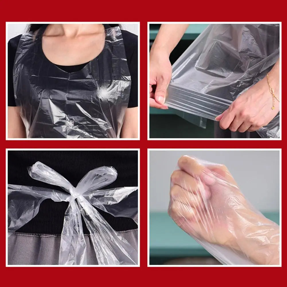 10PCs Disposable Waterproof Plastic Aprons