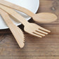 Pack Of 12 - 4Pc Each Disposable Bamboo Knife, Fork and Spoon Set