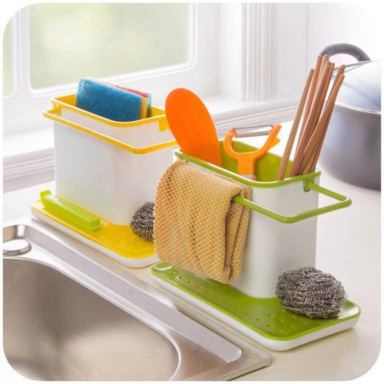 3-in-1 Plastic Kitchen Sink Storage Shelf