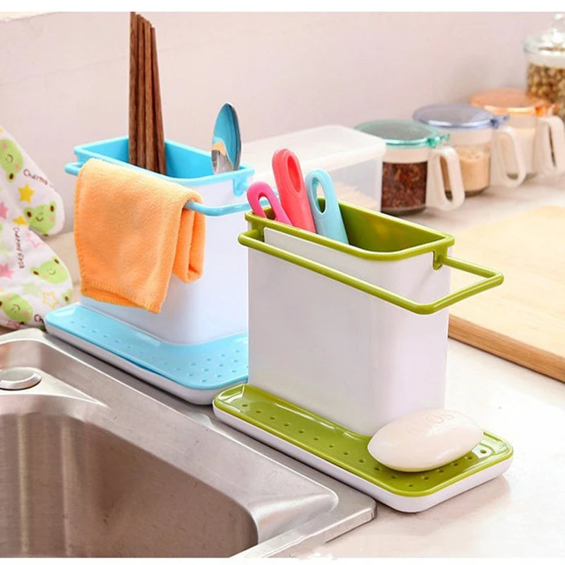 3-in-1 Plastic Kitchen Sink Storage Shelf