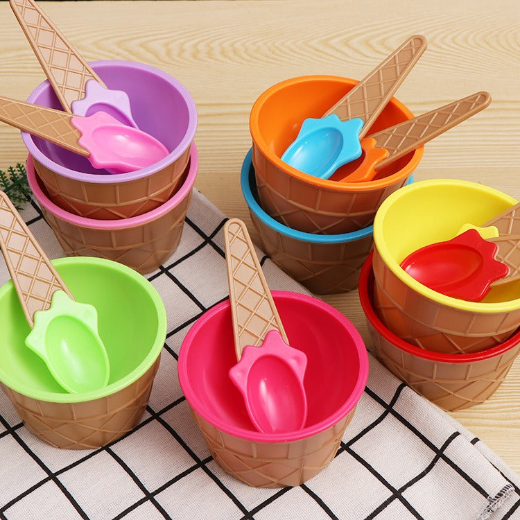 2PCs Creative Ice Cream Shape Bowl