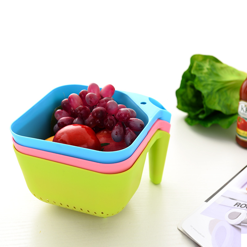 Plastic Drain Fruits & Vegetables Washing Basket