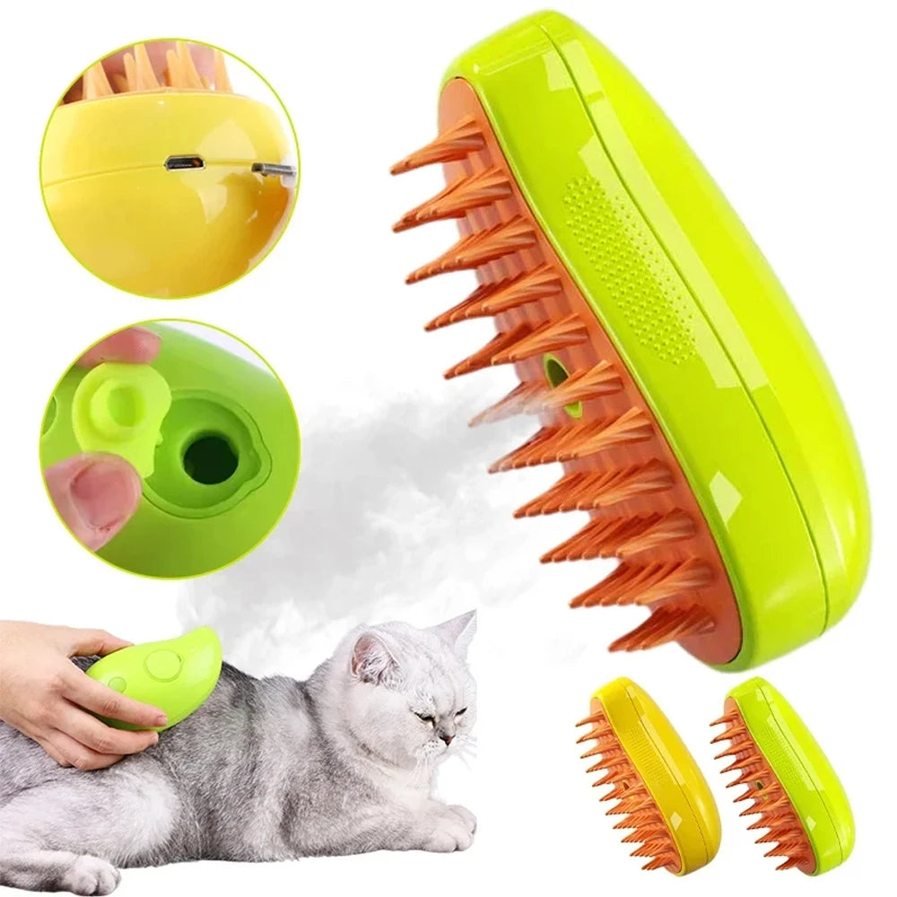 3 In 1 Cat Electric Steam Hair Comb Brush