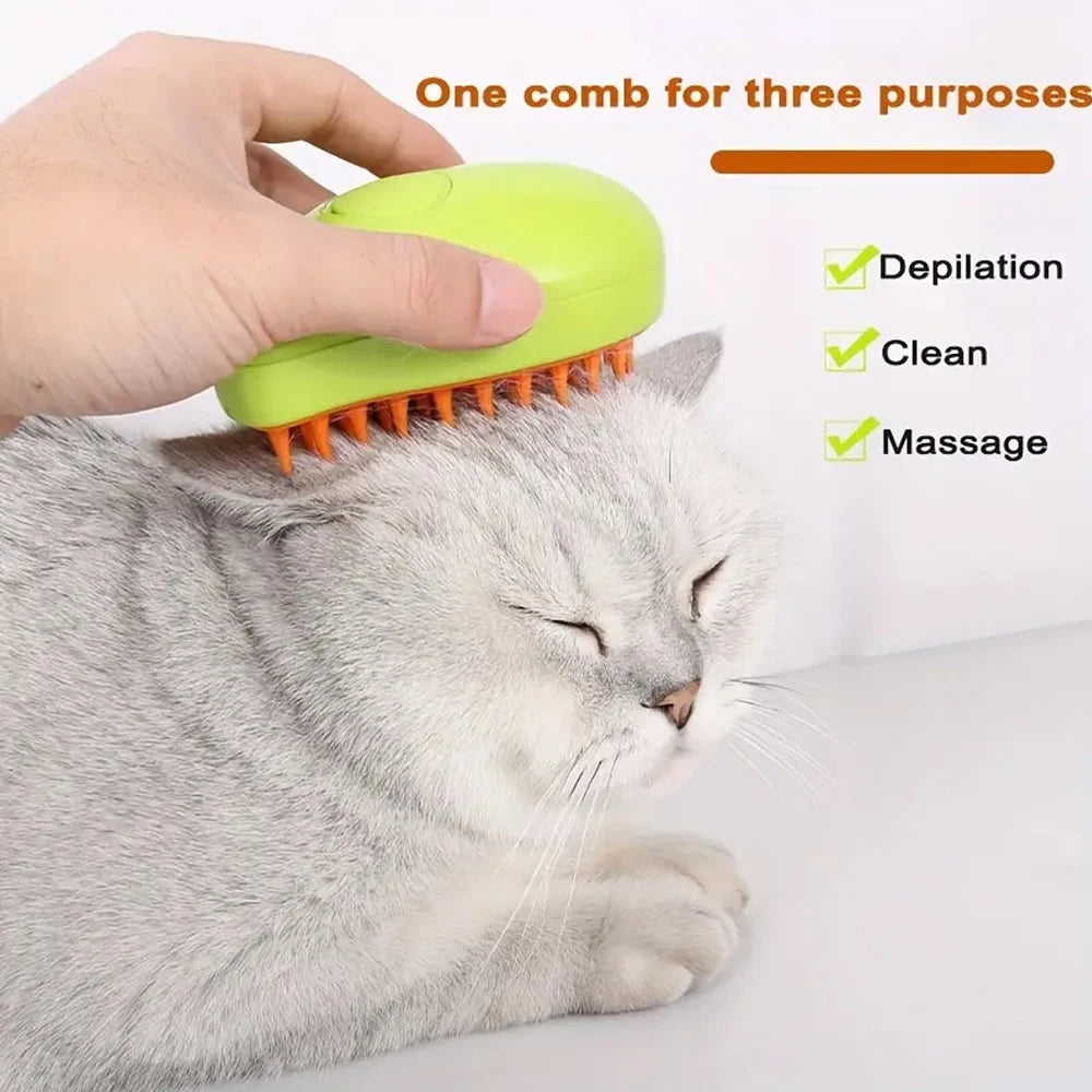 3 In 1 Cat Electric Steam Hair Comb Brush