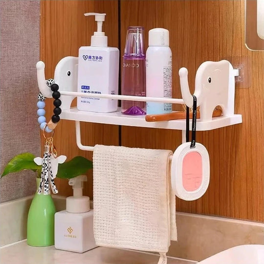 Elephant Shape Wall Mounted Rack with Towel Holder