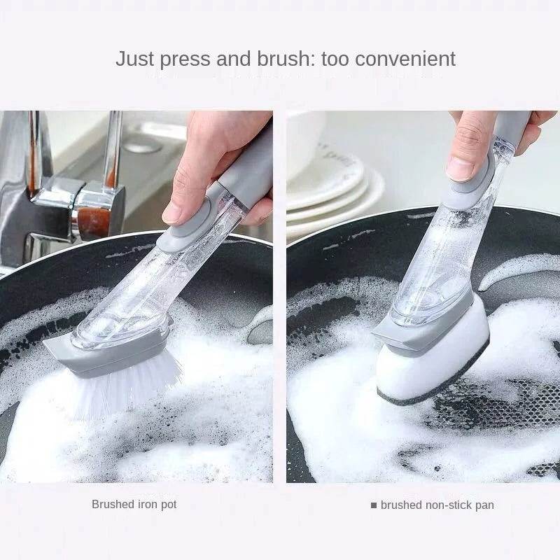 2In1 Long Handle Liquid Dispenser Cleaning Brush