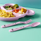 2PCs Children Bear Plate with Fork Spoon