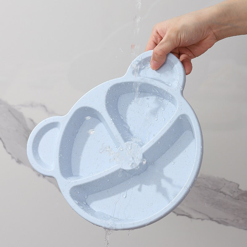 2PCs Children Bear Plate with Fork Spoon