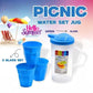 3PCs Plastic Water Jug & Glass Set