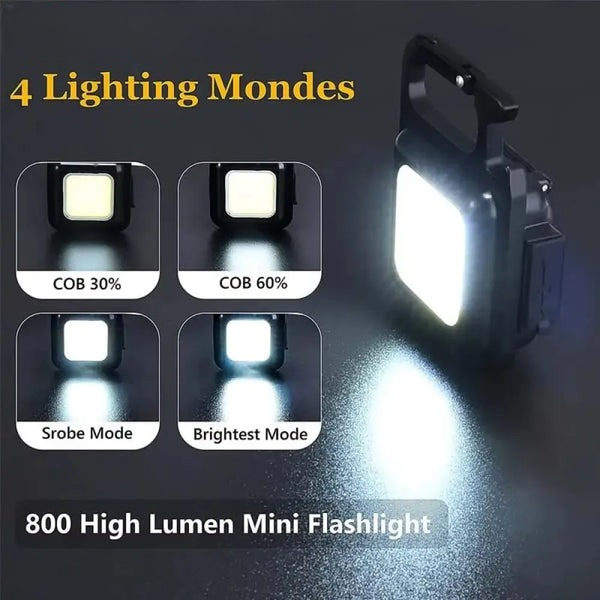 Mini COB Flashlight – High Lumen Pocket-Sized Torch (Metal)